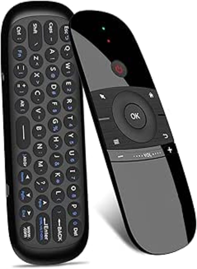 Eacam W1 2.4G Air Mouse Wireless Keyboard Remote Control Infrared Remote Learning 6-Axis Motion Sense w/USB Receiver for Smart TV Android TV BOX Laptop PC